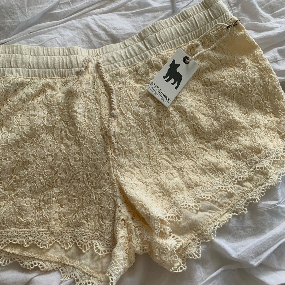 Cream lace pj salvage shorts